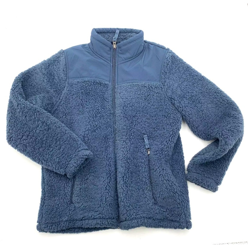 32 Degrees Full Zip Jacket Kids Youth Size M 10/12 Bluish Gray Sherpa Fleece
